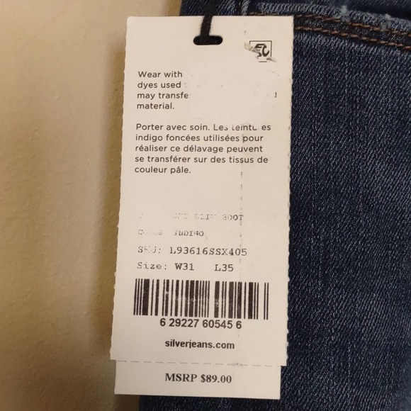 Silver Jeans Avery Skinny Crop 32W X 25L Dark Sandblast - Picture 7 of 11